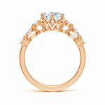 Load image into Gallery viewer, Lab-Grown Classic Pear Shape Diamond Side Stone Engagement Ring
