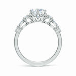 Load image into Gallery viewer, Lab-Grown Classic Pear Shape Diamond Side Stone Engagement Ring
