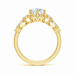 Load image into Gallery viewer, Lab-Grown Classic Pear Shape Diamond Side Stone Engagement Ring
