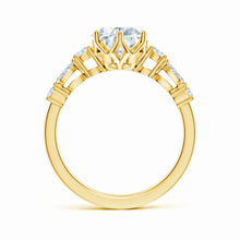 Lab-Grown Classic Pear Shape Diamond Side Stone Engagement Ring