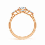 Load image into Gallery viewer, Lab-Grown Pear Shape Diamond Side Stone Engagement Ring with Diamonds
