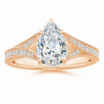 Load image into Gallery viewer, Lab-Grown Vintage Inspired Pear Diamond Split Shank Engagement Ring
