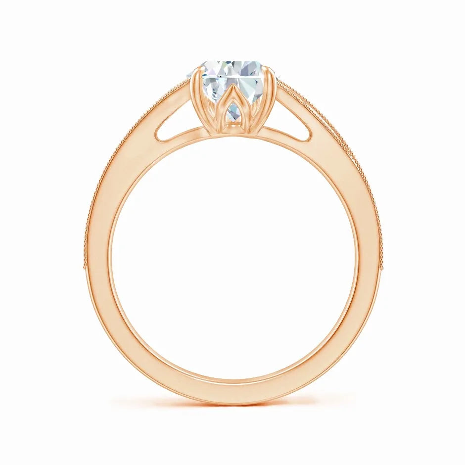 Lab-Grown Vintage Inspired Pear Diamond Split Shank Engagement Ring