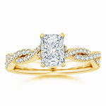 Load image into Gallery viewer, Lab-Grown Peg Head Radiant-Cut Diamond Twist Shank Engagement Ring
