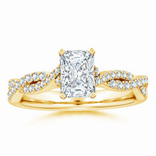 Lab-Grown Peg Head Radiant-Cut Diamond Twist Shank Engagement Ring