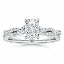 Lab-Grown Peg Head Radiant-Cut Diamond Twist Shank Engagement Ring