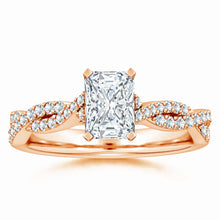 Lab-Grown Peg Head Radiant-Cut Diamond Twist Shank Engagement Ring