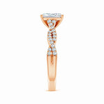 Load image into Gallery viewer, Lab-Grown Peg Head Radiant-Cut Diamond Twist Shank Engagement Ring

