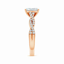 Lab-Grown Peg Head Radiant-Cut Diamond Twist Shank Engagement Ring