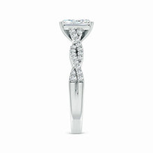 Lab-Grown Peg Head Radiant-Cut Diamond Twist Shank Engagement Ring