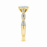 Load image into Gallery viewer, Lab-Grown Peg Head Radiant-Cut Diamond Twist Shank Engagement Ring

