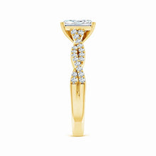 Lab-Grown Peg Head Radiant-Cut Diamond Twist Shank Engagement Ring