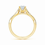 Load image into Gallery viewer, Lab-Grown Peg Head Radiant-Cut Diamond Twist Shank Engagement Ring
