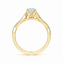Lab-Grown Peg Head Radiant-Cut Diamond Twist Shank Engagement Ring