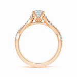 Load image into Gallery viewer, Lab-Grown Peg Head Radiant-Cut Diamond Twist Shank Engagement Ring
