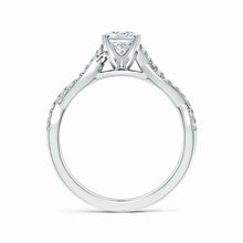 Lab-Grown Peg Head Radiant-Cut Diamond Twist Shank Engagement Ring