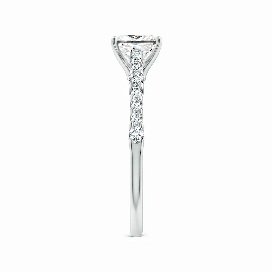 Lab-Grown Solitaire Princess Cut Diamond Engagement Ring