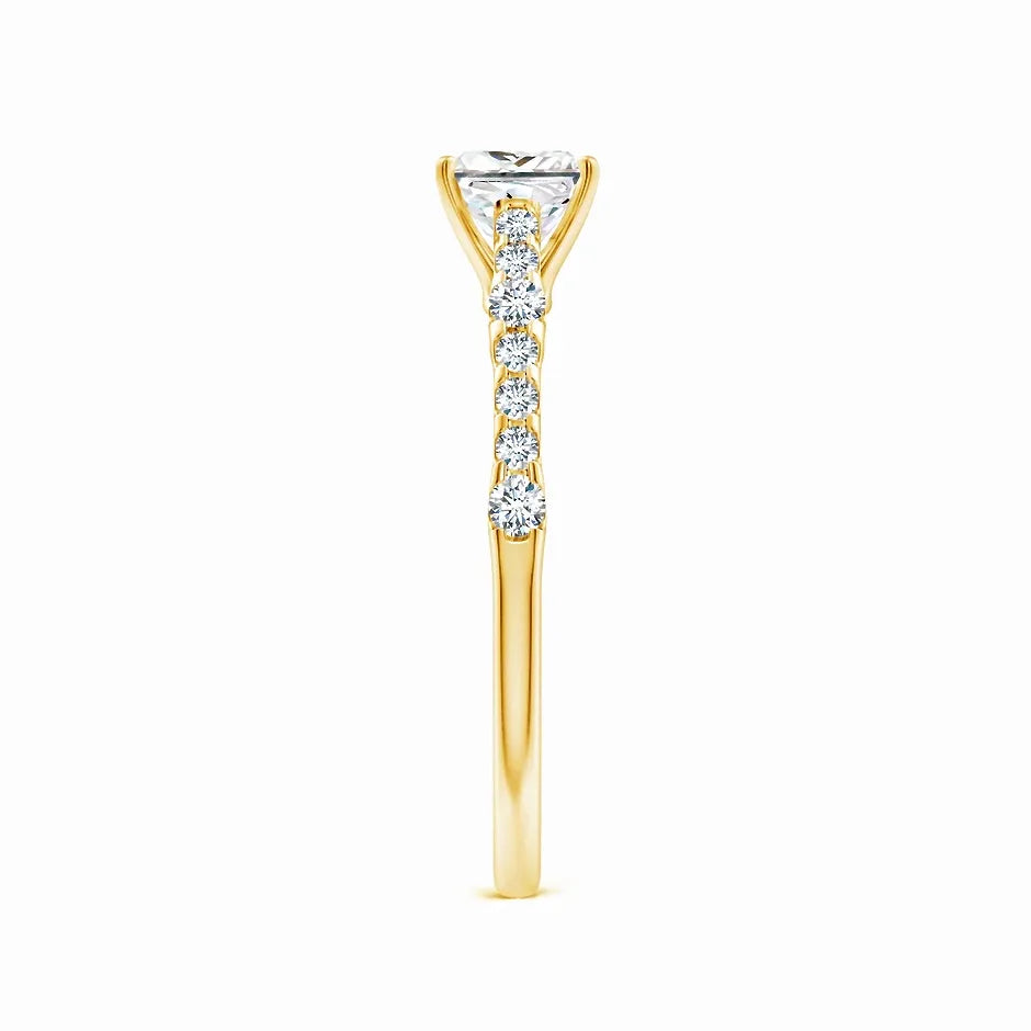 Lab-Grown Solitaire Princess Cut Diamond Engagement Ring