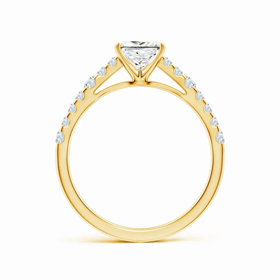 Lab-Grown Solitaire Princess Cut Diamond Engagement Ring