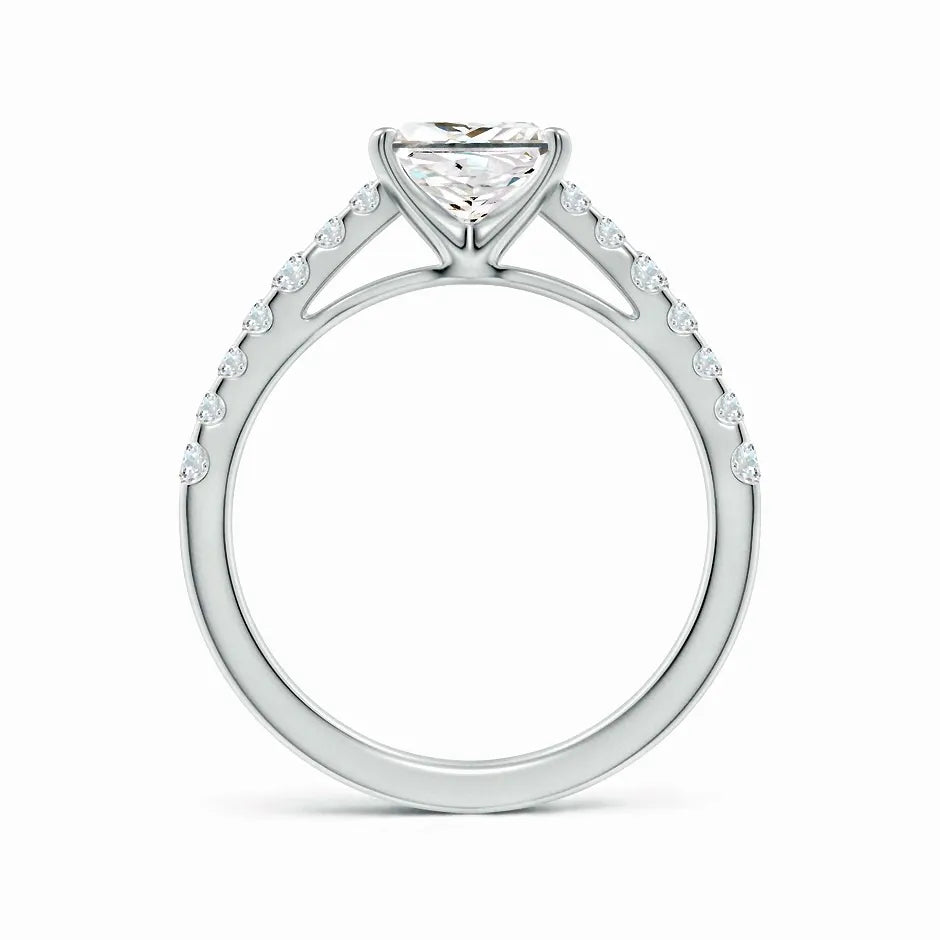 Lab-Grown Solitaire Princess Cut Diamond Engagement Ring