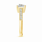 Load image into Gallery viewer, Lab-Grown Princess Cut Diamond Solitaire Ring with Milgrain Detailing
