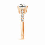 Load image into Gallery viewer, Lab-Grown Princess Cut Diamond Solitaire Ring with Milgrain Detailing
