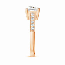 Lab-Grown Princess Cut Diamond Solitaire Ring with Milgrain Detailing