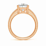 Load image into Gallery viewer, Lab-Grown Princess Cut Diamond Solitaire Ring with Milgrain Detailing
