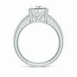 Load image into Gallery viewer, Lab-Grown Princess Cut Diamond Solitaire Ring with Milgrain Detailing
