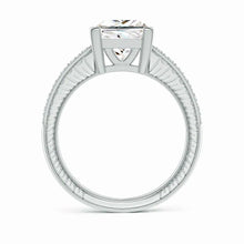 Lab-Grown Princess Cut Diamond Solitaire Ring with Milgrain Detailing