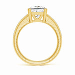 Load image into Gallery viewer, Lab-Grown Princess Cut Diamond Solitaire Ring with Milgrain Detailing
