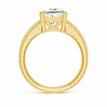 Lab-Grown Princess Cut Diamond Solitaire Ring with Milgrain Detailing