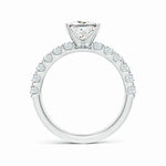 Load image into Gallery viewer, Lab-Grown Princess-Cut Diamond Solitaire Engagement Ring with Diamond Accents
