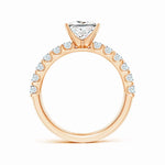 Load image into Gallery viewer, Lab-Grown Princess-Cut Diamond Solitaire Engagement Ring with Diamond Accents
