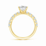 Load image into Gallery viewer, Lab-Grown Princess-Cut Diamond Solitaire Engagement Ring with Diamond Accents
