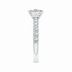Load image into Gallery viewer, Lab-Grown Princess-Cut Diamond Solitaire Engagement Ring with Diamond Accents
