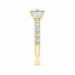 Load image into Gallery viewer, Lab-Grown Princess-Cut Diamond Solitaire Engagement Ring with Diamond Accents
