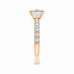 Load image into Gallery viewer, Lab-Grown Princess-Cut Diamond Solitaire Engagement Ring with Diamond Accents

