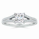 Load image into Gallery viewer, Lab-Grown Solitaire Princess-Cut Diamond Split Shank Engagement Ring
