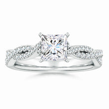 Lab-Grown Peg Head Princess-Cut Diamond Twist Shank Engagement Ring