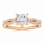 Load image into Gallery viewer, Lab-Grown Peg Head Princess-Cut Diamond Twist Shank Engagement Ring
