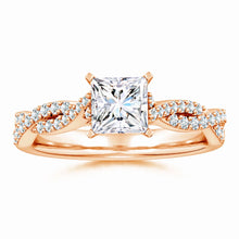 Lab-Grown Peg Head Princess-Cut Diamond Twist Shank Engagement Ring