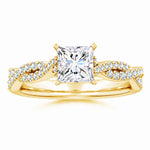 Load image into Gallery viewer, Lab-Grown Peg Head Princess-Cut Diamond Twist Shank Engagement Ring
