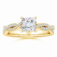Lab-Grown Peg Head Princess-Cut Diamond Twist Shank Engagement Ring