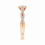 Load image into Gallery viewer, Lab-Grown Peg Head Princess-Cut Diamond Twist Shank Engagement Ring
