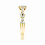 Load image into Gallery viewer, Lab-Grown Peg Head Princess-Cut Diamond Twist Shank Engagement Ring
