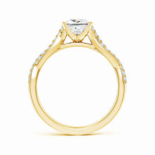 Lab-Grown Peg Head Princess-Cut Diamond Twist Shank Engagement Ring