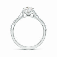 Lab-Grown Peg Head Princess-Cut Diamond Twist Shank Engagement Ring