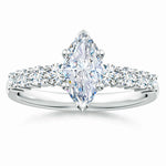 Load image into Gallery viewer, Lab-Grown Solitaire Marquise Diamond Graduated Engagement Ring
