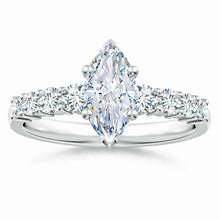 Lab-Grown Solitaire Marquise Diamond Graduated Engagement Ring